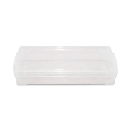 Advantus Super Stacker Pencil Box, Clear, 8.25" x 3.75" x 1.5"