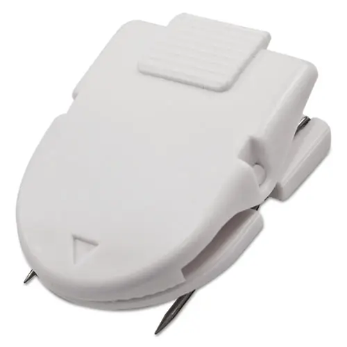 Advantus Wall Clips for Fabric Panels, 60 Sheet Capacity, White, 10/Box