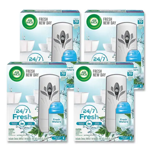 Air Wick® Freshmatic Life Scents Starter Kit with Fresh Waters Refill and AA Battery, 4 Kits/Carton