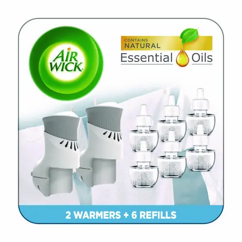 Air Wick® Plug-in Scented Oil Starter Kit, Fresh Linen, 0.67 oz, 8/Pack