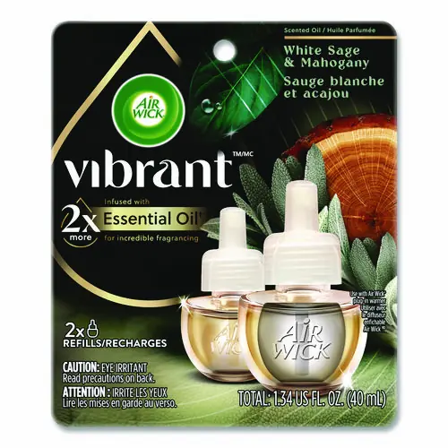 Air Wick® Scented Oil Refill, White Sage and Mahogany, 0.67 oz, 2/Pack