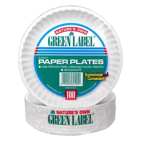 AJM Green Label Paper Plate - 6"