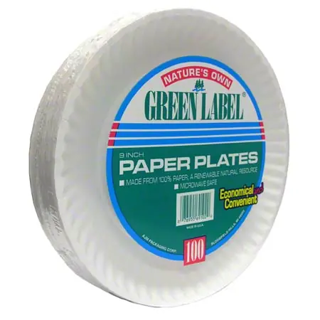 AJM Green Label Paper Plate - 9"