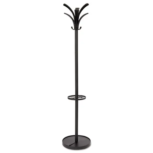 Alba™ Brio Coat Stand, Black, 13.75"W x 13.75"D x 66.25"H