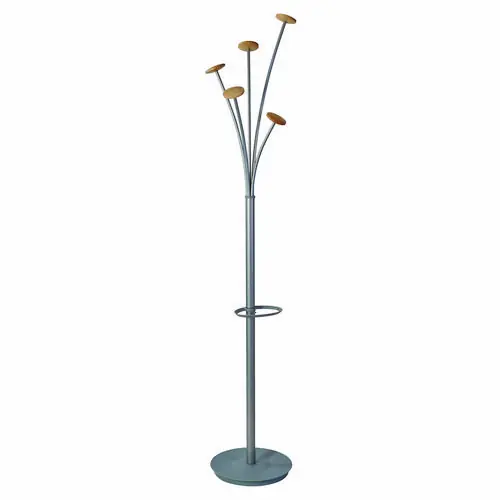 Alba™ Festival Coat Stand with Umbrella Holder, Five Knobs, Gray