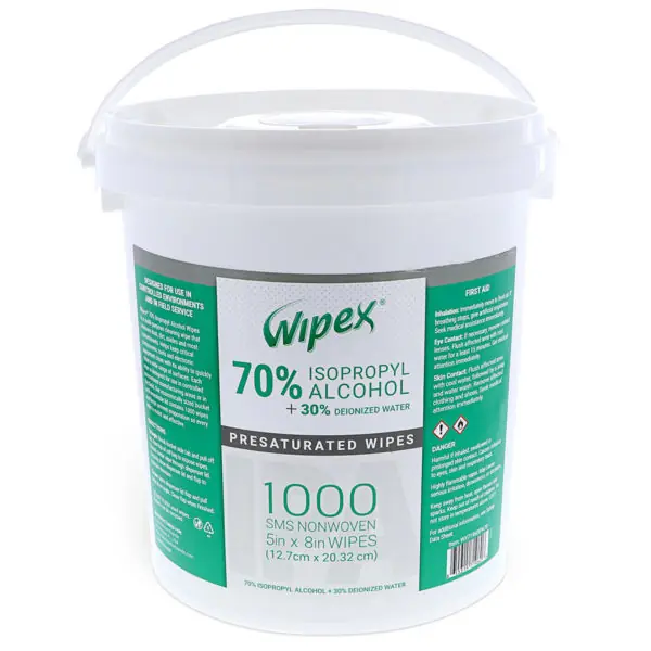 Alcohol Wipes in Bulk Dispenser Bucket- 70% IPA, 1000 Wipes