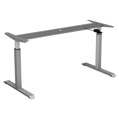 Alera® AdaptivErgo Sit-Stand Pneumatic Height-Adjustable Table Base, Gray, 59.06"W x 28.35"D x 26.18" to 39.57"H
