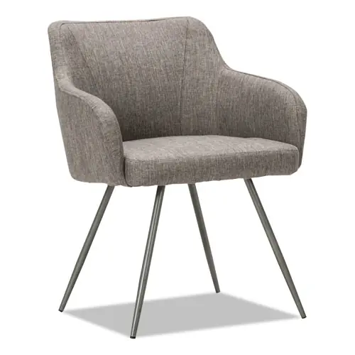 Alera® Alera Captain Series Guest Chair, Gray Tweed Seat and Back, Chrome Base