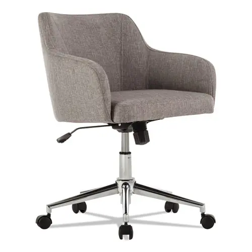 Alera® Alera Captain Series Mid-Back Chair, Supports Up to 275 lb, Gray Tweed Upholstery, Chrome Base