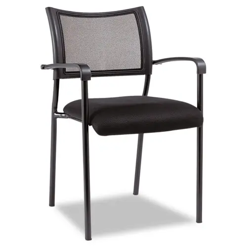 Alera® Alera Eikon Series Stacking Mesh Guest Chair, Black Seat, Black Back, Black Base, 2/Carton
