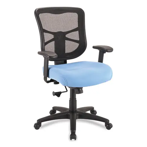 Alera® Alera Elusion Series Mesh Mid-Back Swivel/Tilt Chair, Supports Up to 275 lb, Light Blue Seat