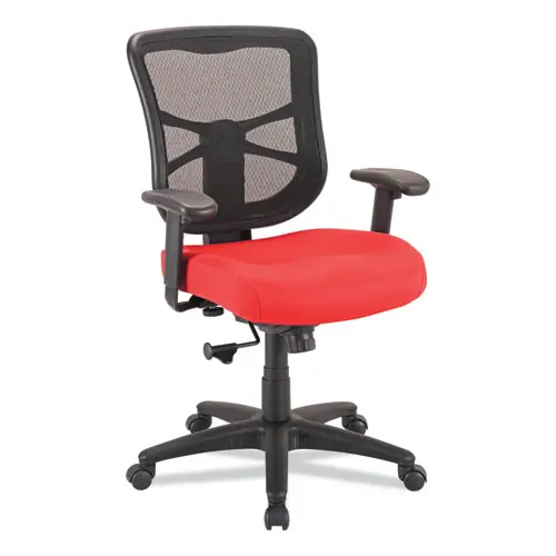 Alera® Alera Elusion Series Mesh Mid-Back Swivel/Tilt Chair, Red, Supports Up to 275 lb