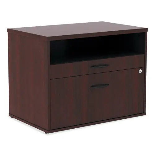 Alera® Alera Open Office Desk Series Low File Cabinet Credenza, 2-Drawer, Mahogany, 29.5" x 19.13" x 22.88"