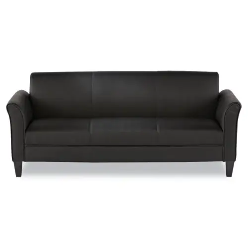 Alera® Alera Reception Lounge Sofa Series, Three-Cushion Sofa, Black