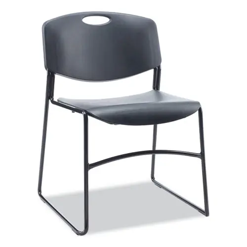 Alera® Alera Resin Stacking Chair, Supports Up to 275 lb, Black, 4/Carton