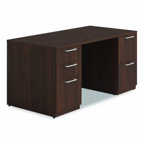 Alera® Alera Seville Series Double Pedestal Desk, Mahogany, 60" x 30" x 29"