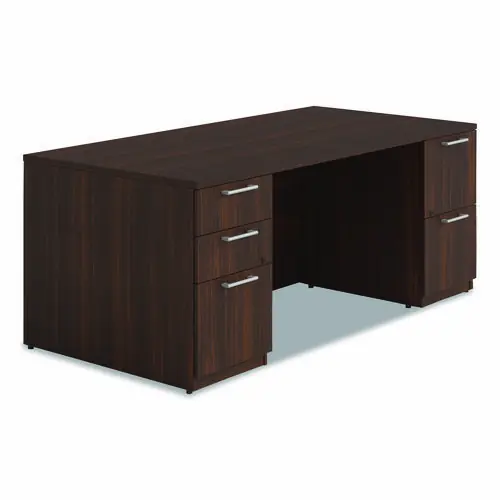 Alera® Alera Seville Series Double Pedestal Desk, 72" x 36" x 29", Mahogany