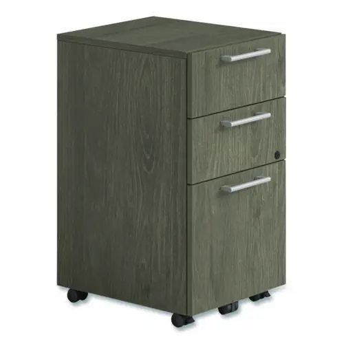 Alera® Alera Seville Series Mobile Pedestal, Left/Right, 3-Drawer: Box/Box/File, Legal, Walnut