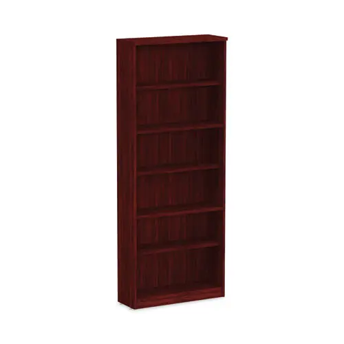 Alera® Alera Valencia Series Six-Shelf Bookcase, Mahogany, 31.75"W x 14"D x 80.25"H