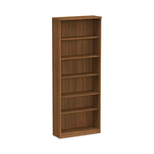 Alera® Alera Valencia Series Bookcase, Six-Shelf, Modern Walnut, 31.75"W x 14"D x 80.25"H