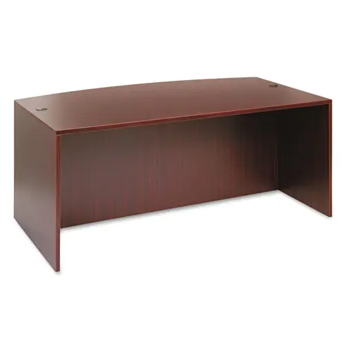 Alera® Alera Valencia Series Bow Front Desk Shell, 71" x 41.38" x 29.63", Mahogany