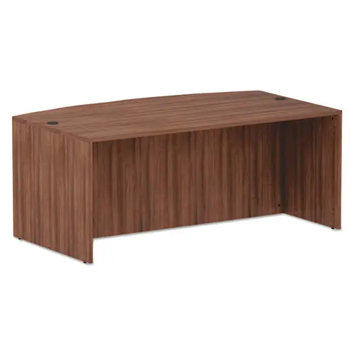 Alera® Alera Valencia Series Bow Front Desk Shell, 71" x 41.38" x 29.63", Modern Walnut