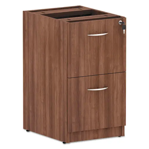 Alera® Alera Valencia Series Full Pedestal File, 2 Legal/Letter-Size File Drawers, Modern Walnut