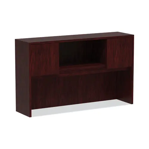 Alera® Alera Valencia Series Hutch with Doors, Mahogany, 4 Compartments, 58.88" W x 15" D x 35.38" H