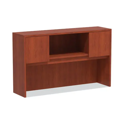 Alera® Alera Valencia Series Hutch with Doors, Medium Cherry, 4 Compartments, 58.88" W x 15" D x 35.38" H