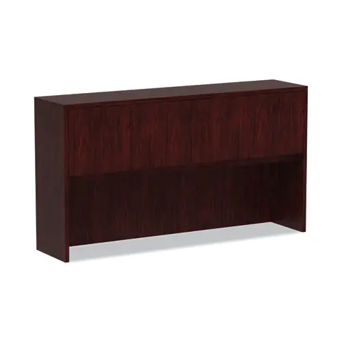 Alera® Alera Valencia Series Hutch with Doors, Mahogany, 4 Compartments, 64.75"W x 15"D x 35.38"H