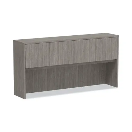 Alera® Alera Valencia Series Hutch with Doors, Gray, 4 Compartments, 70.63"W x 15"D x 35.38"H