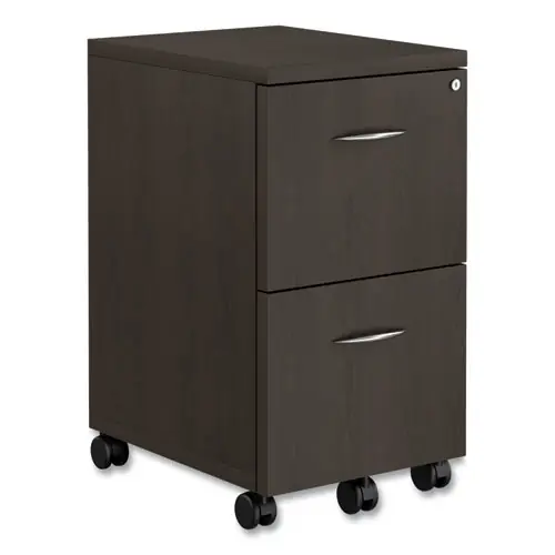 Alera® Alera Valencia Series Mobile Pedestal, 2 Legal/Letter-Size File Drawers, Espresso