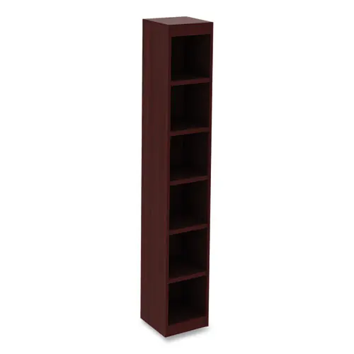 Alera® Alera Valencia Series Narrow Profile Bookcase, Six-Shelf, Mahogany, 11.81"W x 11.81"D x 71.73"H