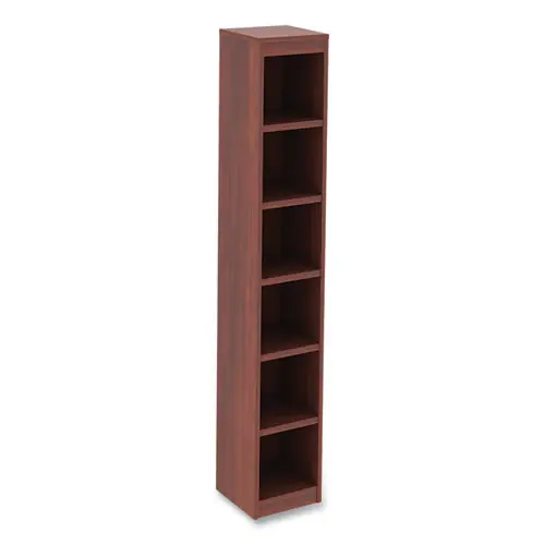 Alera® Alera Valencia Series Narrow Profile Bookcase, Six-Shelf, Medium Cherry