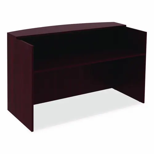 Alera® Alera Valencia Series Reception Desk with Transaction Counter, Mahogany, 71"W x 35.5"D x 29.5"-42.5"H