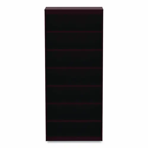 Alera® Alera Valencia Series Square Corner Bookcase, Seven-Shelf, 35.63" W x 11.81" D x 83.86" H, Mahogany