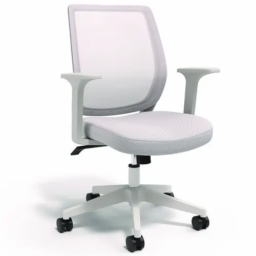 Alera® Alera Wessex Ergonomic Fabric Mesh Swivel Task Chair, Gray Seat/Back, White Base