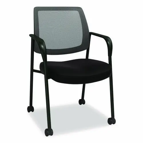 Alera® Alera Wessex Mesh Fabric Guest Chair, Black Seat and Back, Metal Frame, 24.41"W x 23.62"D x 35.04"H