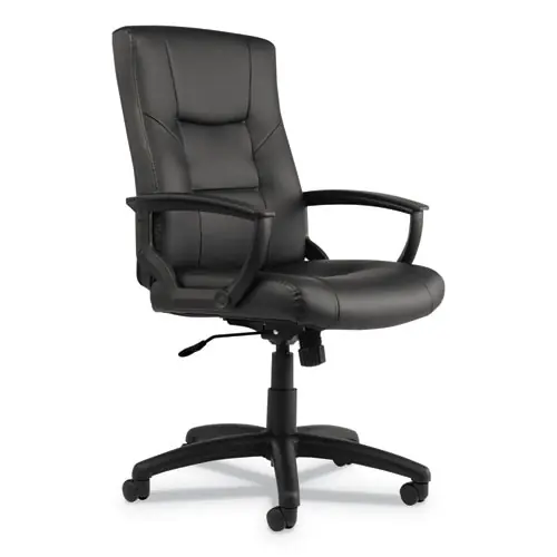 Alera® Alera YR Series Executive High-Back Swivel/Tilt Bonded Leather Chair, Black