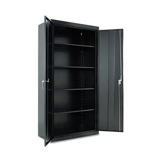 Alera® Assembled 72" High Heavy-Duty Welded Storage Cabinet with Four Adjustable Shelves, Black
