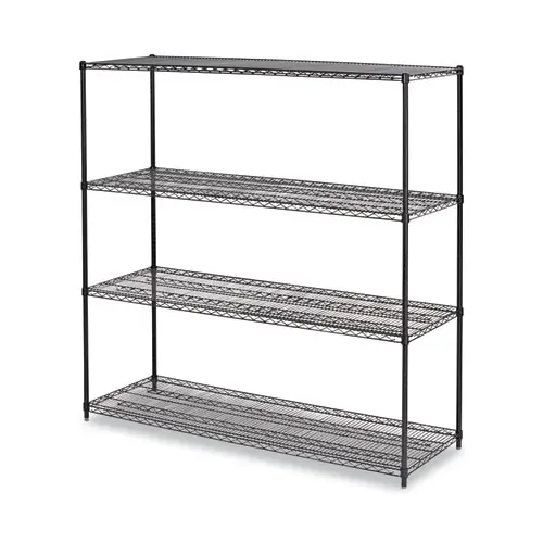Alera® BA Plus Wire Shelving Kit, Four-Shelf, 72w x 24d x 72h, Black Anthracite Plus