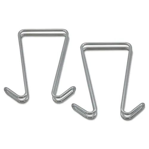 Alera® Double Sided Partition Garment Hook, Steel, Silver, 2/Pack