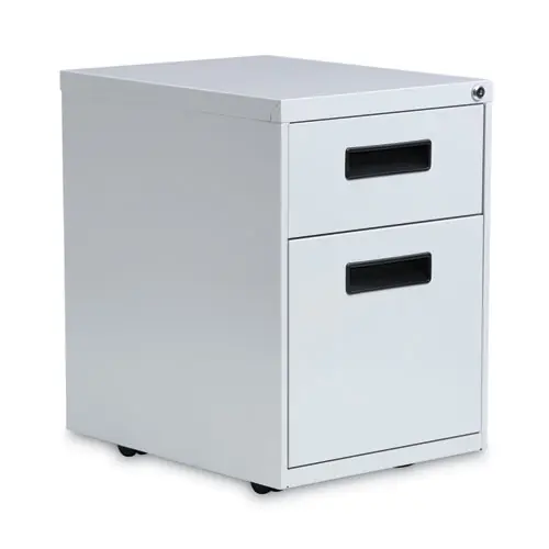 Alera® File Pedestal, 2-Drawer, Light Gray, 15" W x 19.3" D x 21.7" H