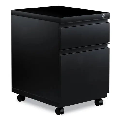 Alera® File Pedestal with Full-Length Pull, 2-Drawer Box/File, Legal/Letter, Black