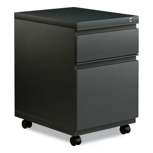 Alera® File Pedestal with Full-Length Pull, 2-Drawer Box/File, Charcoal
