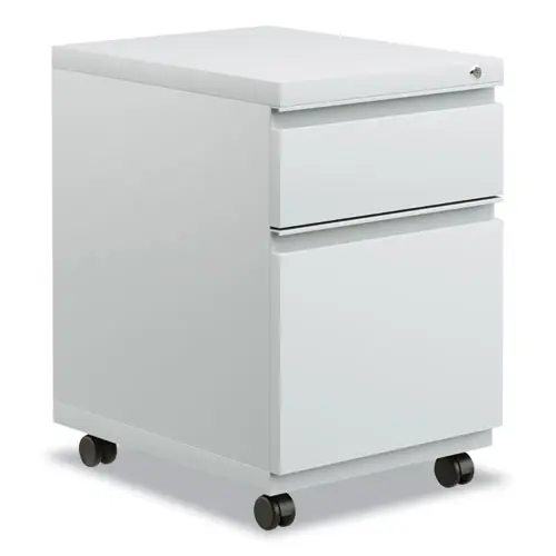 Alera® File Pedestal with Full-Length Pull, 2-Drawer Box/File, Legal/Letter - Light Gray