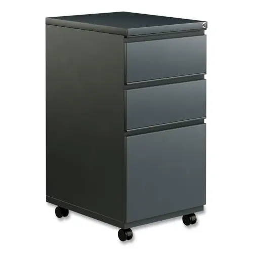 Alera® File Pedestal with Full-Length Pull, 3-Drawer, Left or Right, Charcoal