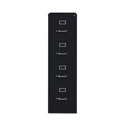 Alera® Four-Drawer Economy Vertical File, Black, 4-Drawer, Letter Size, 15"W x 22"D x 52"H