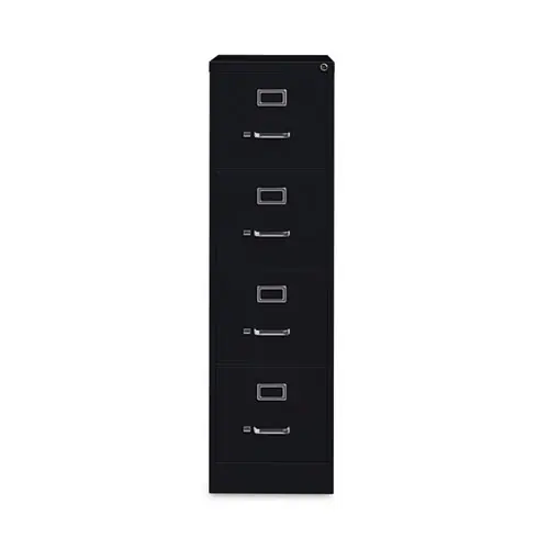 Alera® Four-Drawer Economy Vertical File, Black, 4-Drawer, Letter Size, 15"W x 26.5"D x 52"H