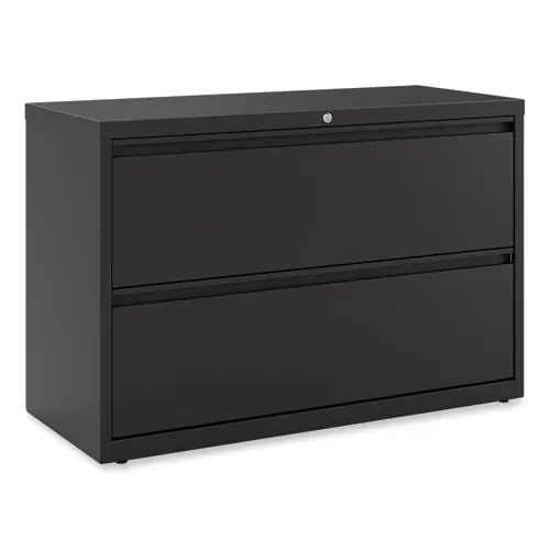 Alera® Lateral File, 2-Drawer, Black, 42"W x 18.63"D x 28"H